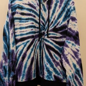 Hot Topic XL Crop Tie Dye Hoodie